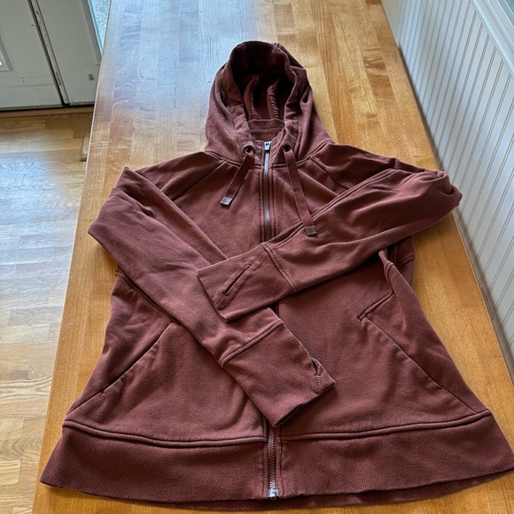 Athleta Rust Zip-up Hooded Sweatshirt - Picture 2 of 9
